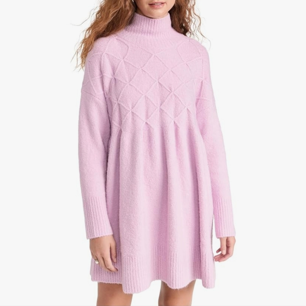 Free People Sweater Dress Women's Small Orchid Jaci Mock Wool Blend New Tags